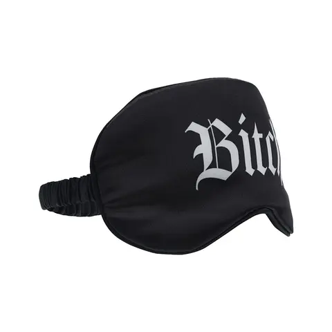 Ouch! Bitch Printed Mask Satin Black