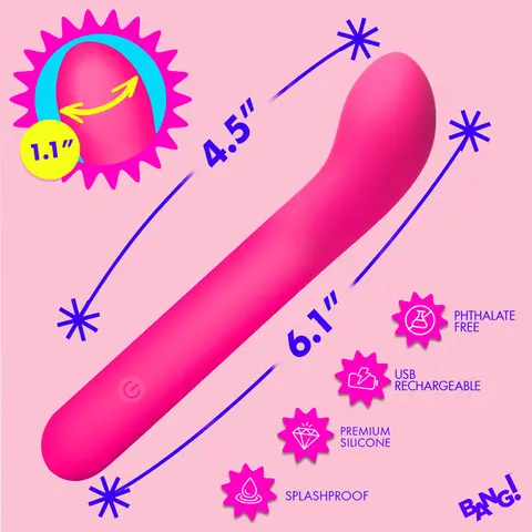 BANG! G-Spot Flexible Silicone Vibrator in Pink