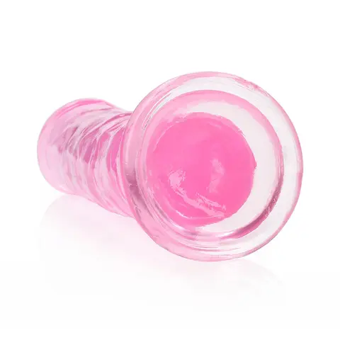 RealRock Crystal Clear Straight 8 in. Dildo Without Balls in Pink