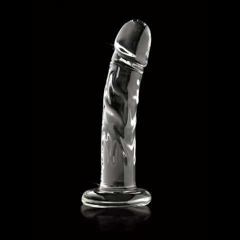 Icicles No. 62 Curved Realistic 6.5 in. Glass Dildo Clear