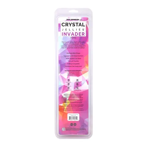 Crystal Jellies Invader 8.5 in. Dildo in Pink