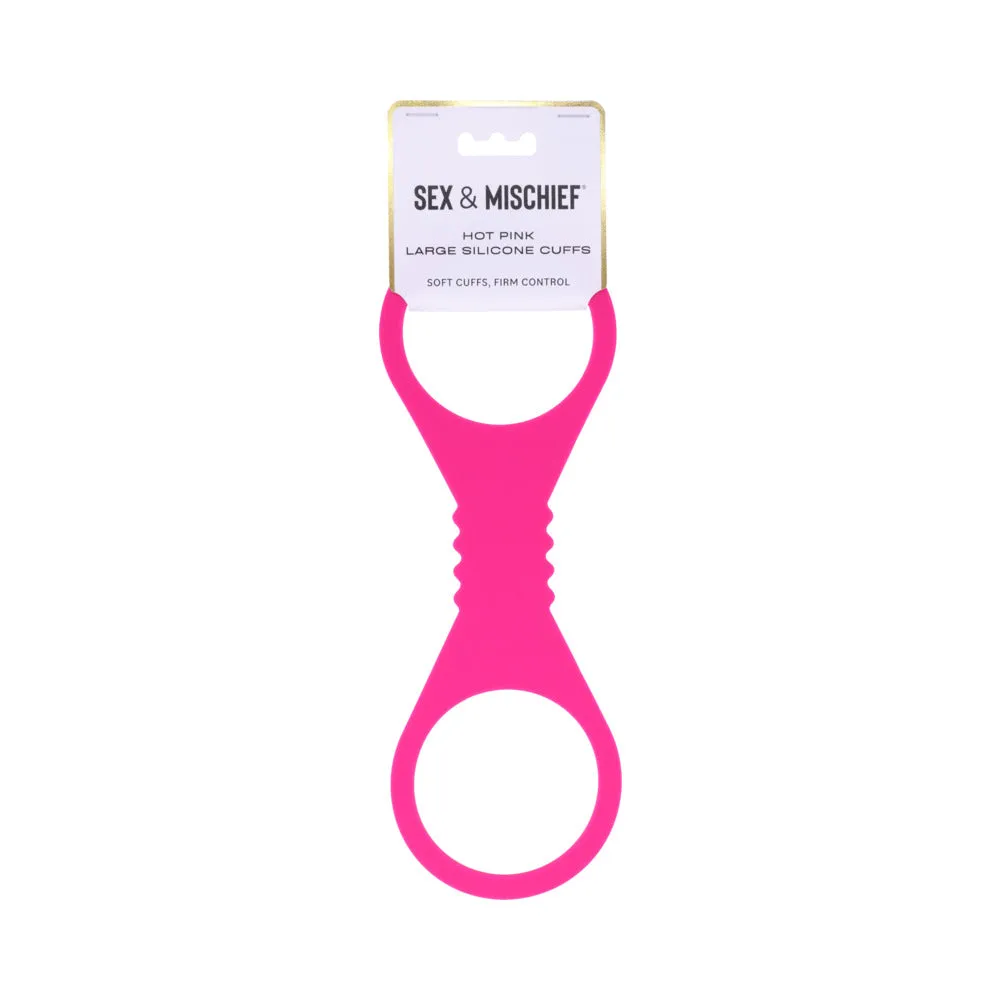 Sportsheets Sex & Mischief Large Hot Pink Silicone Cuffs