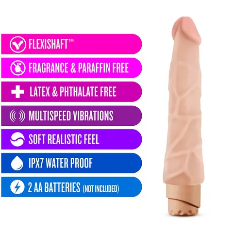 Dr. Skin Cock Vibe 1 Realistic 9 in. Vibrating Dildo in Beige