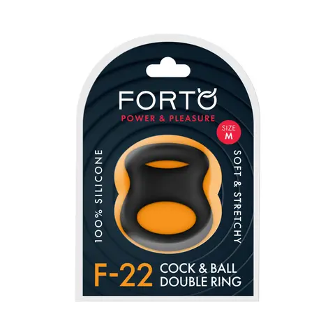 Forto F-22 Liquid Silicone Cock & Ball D-Ring Medium Black