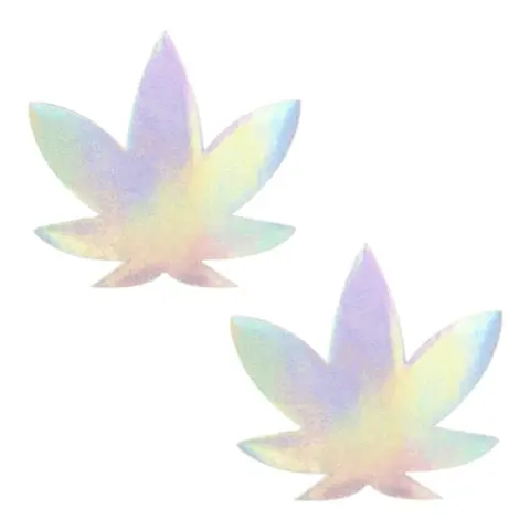 Neva Nude Pasty Weed Leaf Holographic