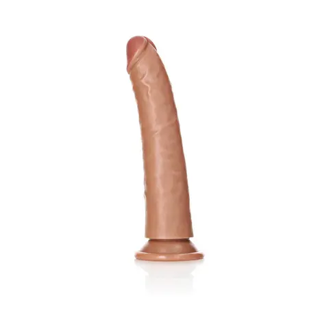RealRock Realistic 7 in. Slim Dildo With Suction Cup in Tan