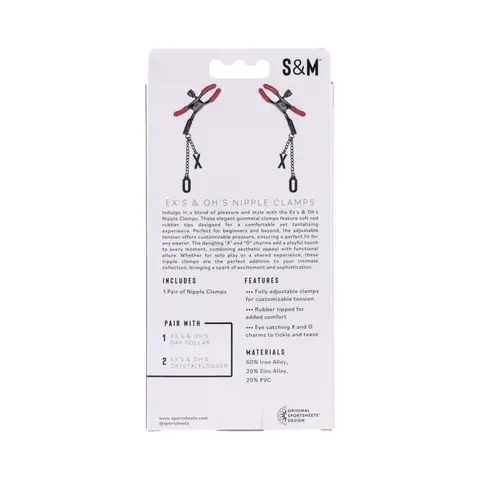 Sportsheets Sex & Mischief Ex's & Oh's Nipple Clamps