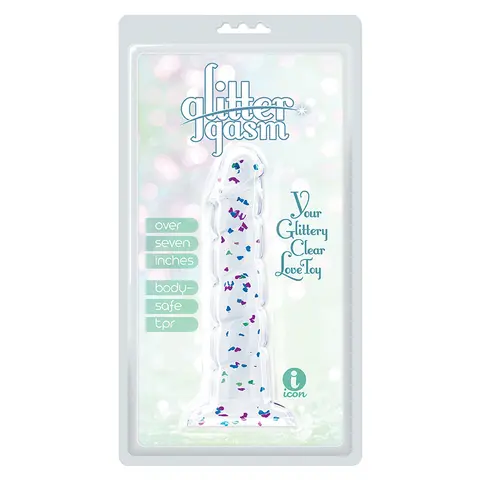 Glittergasm Dong Blue and Green Swirl 7 in.