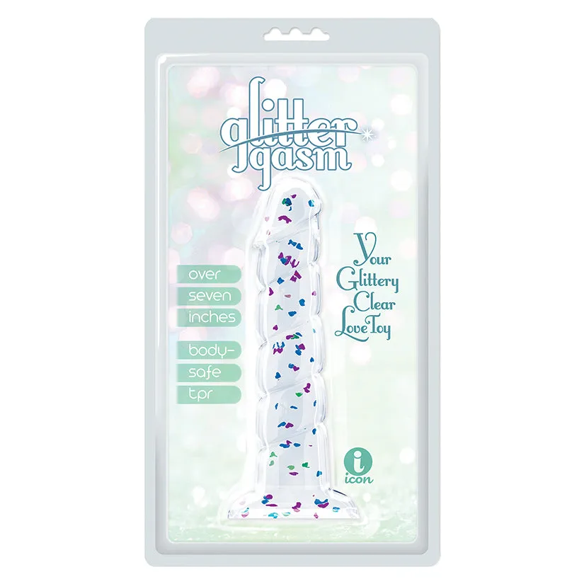 Glittergasm Dong Blue and Green Swirl 7 in.