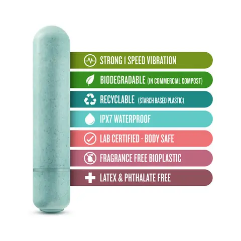 Gaia Eco Bullet Single-Speed Vibrator in Aqua