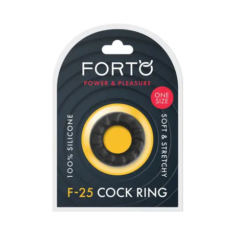 Forto F-25 Liquid Silicone Cockring 23mm in Black