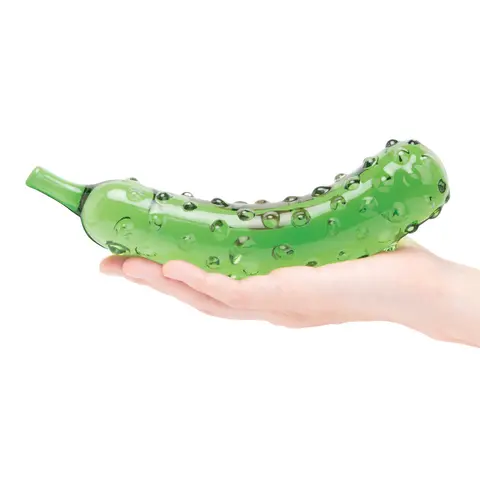 Glas Caressing Cucumber 8.25 in. Glass Dildo
