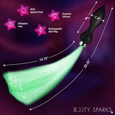 Booty Sparks Vibrating Silicone Optical Fiber Butt Plug