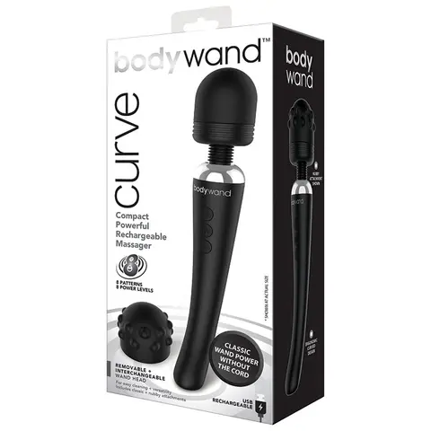 Bodywand Curve Rechargeable Wand Black