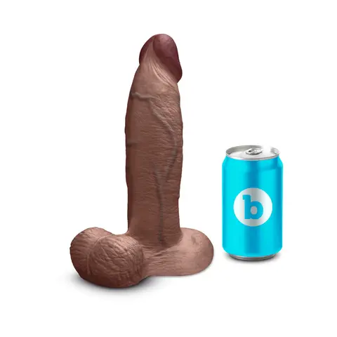 b-Vibe Slipskin Realistic Silicone Dildo 9 in. Girthy in Brown
