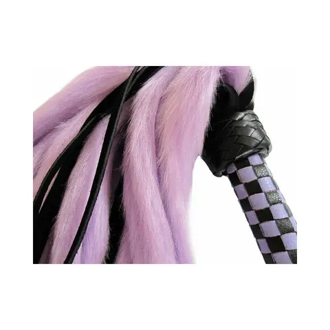 Suede & Fluff Mini Flogger in Purple
