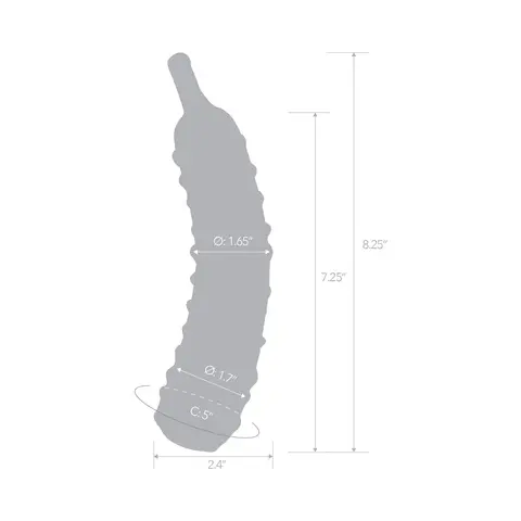 Glas Caressing Cucumber 8.25 in. Glass Dildo