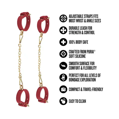 Temptasia Ardor Wrist & Ankle Restraints in Red