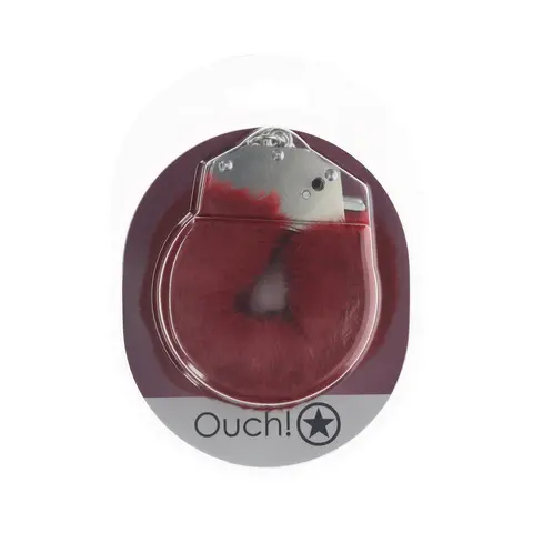 Ouch! Heavy-Duty Fluffy Handcuffs in Burgundy