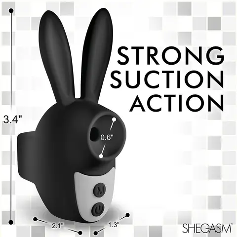 Shegasm Sucky Bunny Clit Stimulator in Black