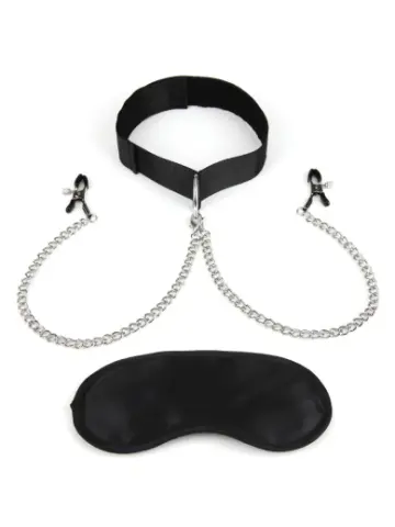 collar with chained adjustable nipple clamps