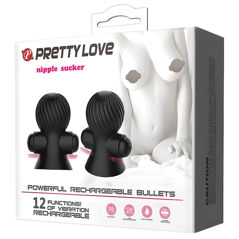 Pretty Love Rechargeable Nipple Suckers Black