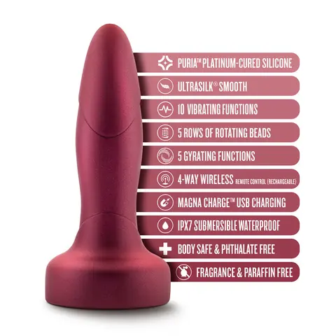 Anal Adventures Matrix Atomic Plug with Remote Martian Wine