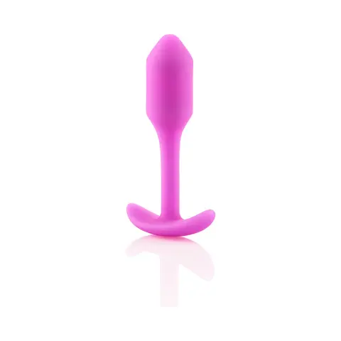 B-Vibe Snug Plug 1 Weighted Silicone Anal Plug in Fuchsia