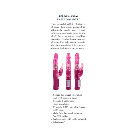Selopa Rehargeable Bunny Rechargeable Vibe Pink