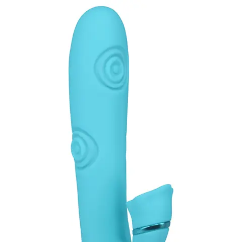 VIVE Fiore Rechargeable G-Spot Air Wave and Tapping Flared Clit Stimulator in Blue