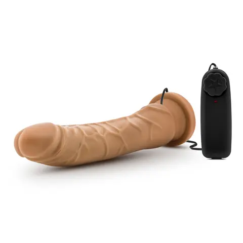 Dr. Skin 8.5 in. Vibrating Realistic Cock with Suction Cup in Tan