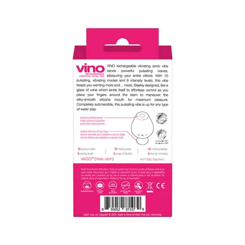 VeDO Vino Rechargeable Vibrating Sonic Vibe in Pink
