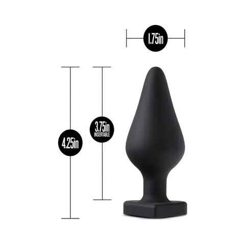 Temptasia 'Fuck Me' Silicone Anal Plug with Heart-Shaped Base Black