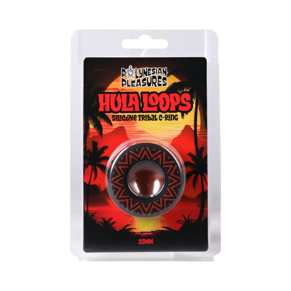 Polynesian Pleasures Hula Loops Silicone Tribal C-Ring 25mm Red/Black
