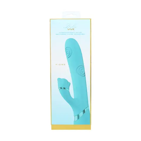 VIVE Fiore Rechargeable G-Spot Air Wave and Tapping Flared Clit Stimulator in Blue