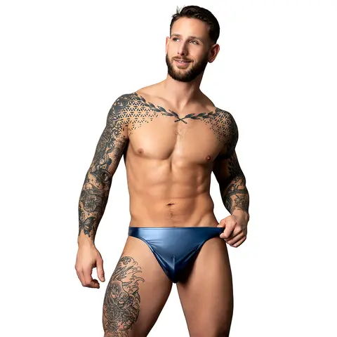 Male Power Liquid Onyx 2.0 Thong Blue L/XL
