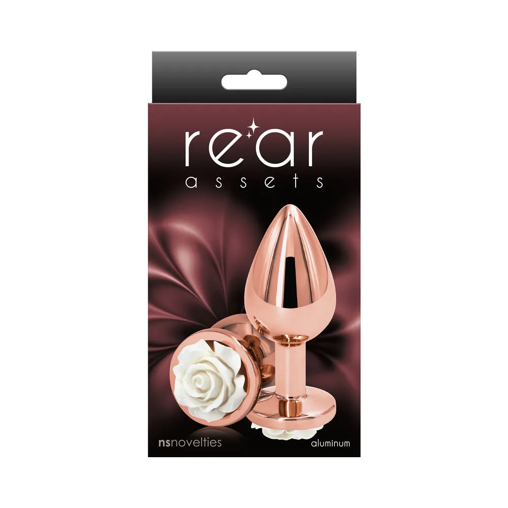 Rear Assets Rose Anal Plug Medium in White
