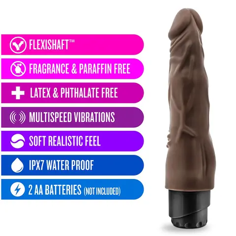 Dr. Skin Cock Vibe 4 Realistic 8 in. Vibrating Dildo in Brown
