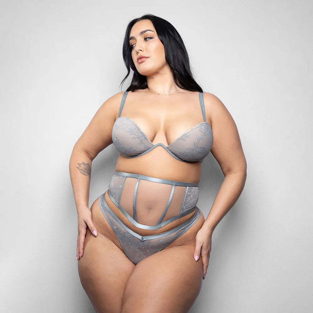 Fantasy Lingerie Elusive Mila Molded Cup Bra, Waist Cincher and Thong Panty 3XL/4XL