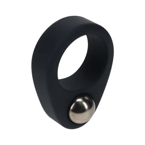 LEVELZ Liquid Silicone Single Weighted Ball Cock Ring in Black