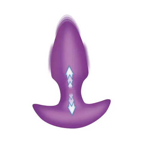 BANG! Thrusting & Vibrating Silicone Butt Plug in Purple