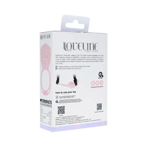 Loveline Flutter Adjustable Panty Vibe AirTapTech Pink