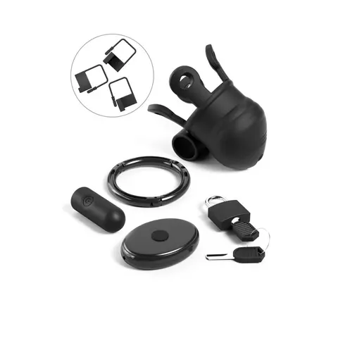 Fantasy C-Ringz ControlCore Trainer Remote Vibrating Cock Blocker Black