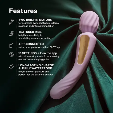 LELO SWITCH Double-Sided Wand Vibrator in Aqua