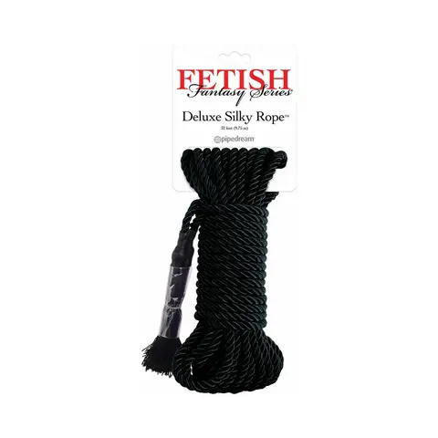 Fetish Fantasy Series Deluxe Silk Rope 9.75 m / 32 ft. in Black