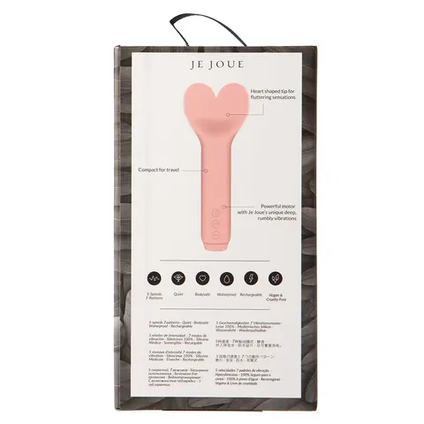 Je Joue Amour Rechargeable Silicone Heart-Shaped Fluttering Tip Bullet Vibrator Pale Rosette