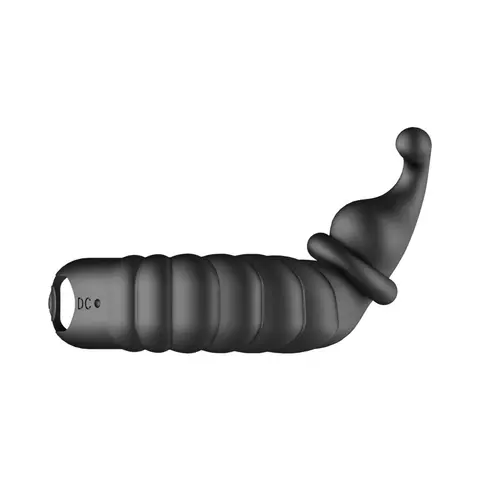 Forto F-24 Rechargeable Silicone Textured Vibrating Cockring in Black