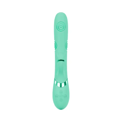 VIVE Fiore Rechargeable G-Spot Air Wave and Tapping Flared Clit Stimulator in Green