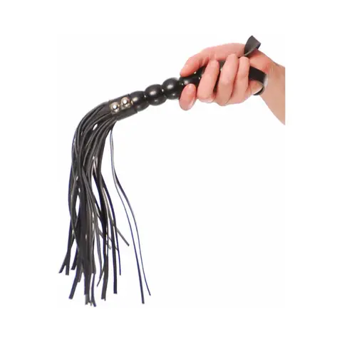 Fetish Fantasy Series Beaded Cat-o-Nine Tails Flogger Black