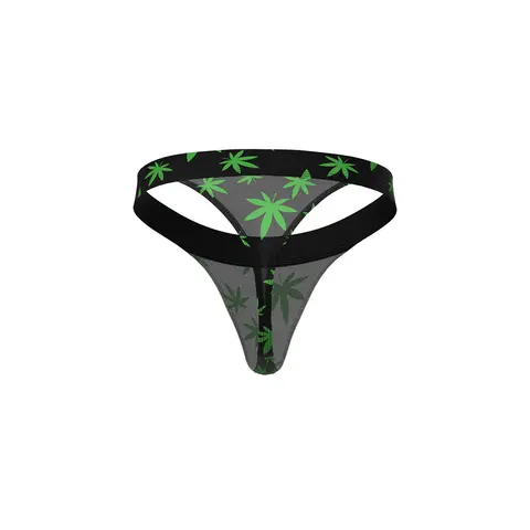 Male Power Hazy Dayz Micro Thong Pot Leaf S/M